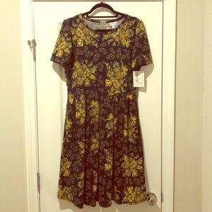Mustard yellow/ navy Amelia dress- 2x